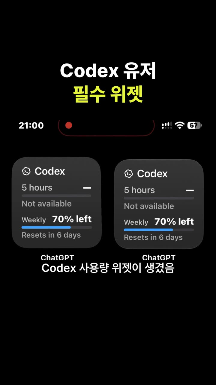 쇼츠 포스터: Codex 유저 필수 위젯