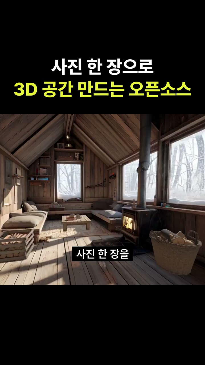 쇼츠 포스터: 사진 한 장으로 3D 공간 만드는 오픈소스